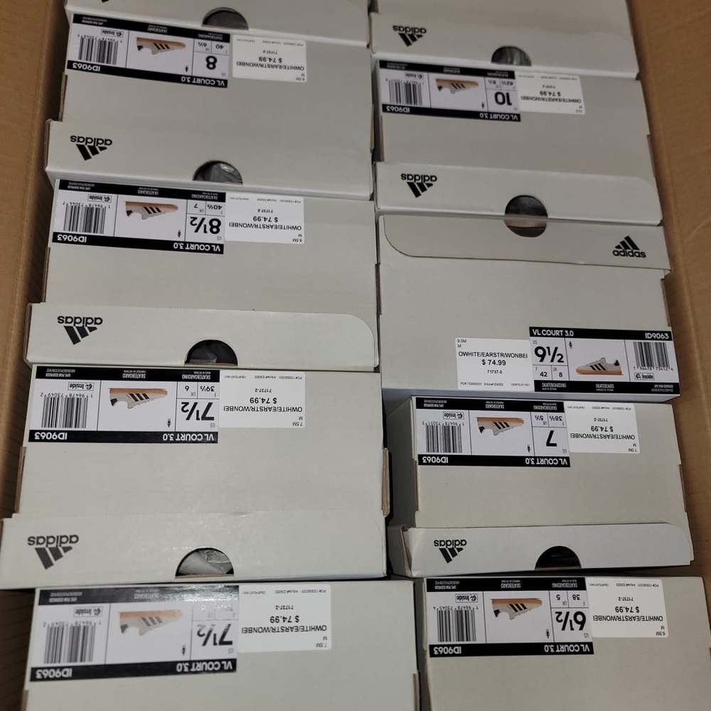 $75 Adidas Unisex Women Vl Court 3.0 White Skateboarding Shoes Size 6 To 10 - Picture 6 of 9
